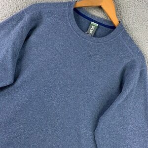 Stio Skillet Crew Pullover Sweater Mens Medium Blue Heathered Fleece Outdoor Top